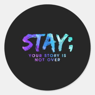 Din berättelse är inte över självmordsförebyggande runt klistermärke