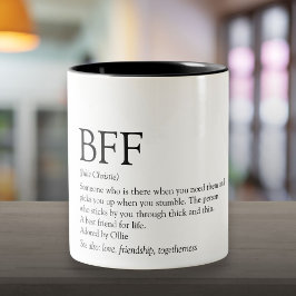 Din BFF Definition Bästa Vän Fun Modern Två-Tonad Mugg