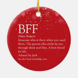 Din BFF-definition, Best Friend Snöflingor Red Julgransprydnad Keramik