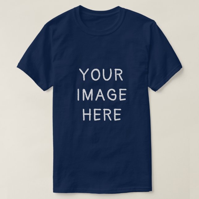 Din bild här – anpassad foto Navy T Shirt (Design framsida)