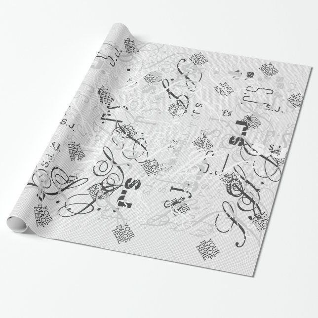 Din Bild Här Enkel Steg till Din Skapelse Presentpapper (Utrullad)