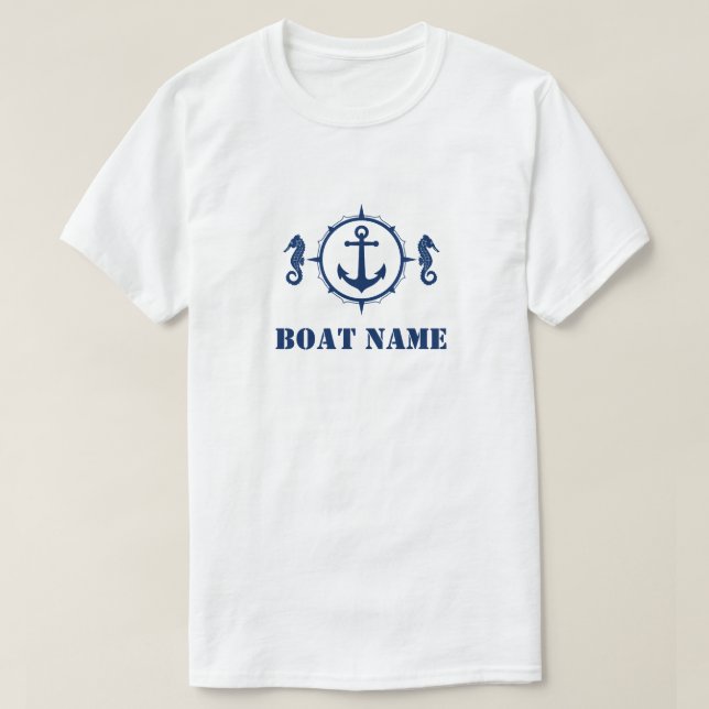 Din blå sjöhäst i Namn T Shirt (Design framsida)