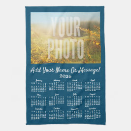 Din blåa Photo Tea Towel-kalender Kökshandduk