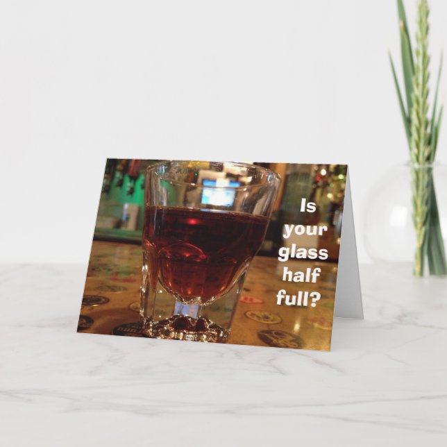 DIN BLANDADE DRYCKGLAS 1/2 FULLT FRIENDS BIRTHDAY KORT (Framsida)