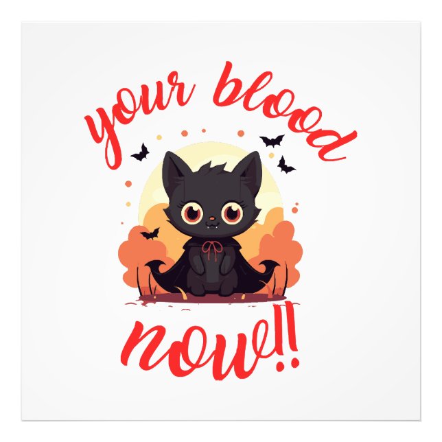 DIN BLod NU!! - Vampirekitten Fototryck (Framsidan)