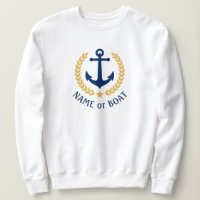 Din Boat Namn Anchor Guld Laurel Star White