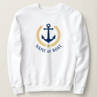 Din Boat Namn Anchor Guld Laurel Star White T Shirt