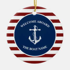 Din Boat Namn Anchor Julgransprydnad Keramik