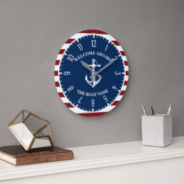 Din Boat Namn Anchor Stor Klocka