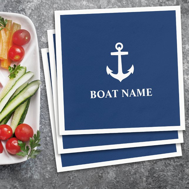 Din Boat Namn ankchor Blue Pappersservett (Skapare uppladdad)