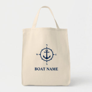 Din Boat Namn Compass Anchor Eco-Friendly Livsmede Tygkasse