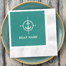 Din Boat Namn-kompass-ankare Pappersservett
