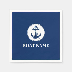 Din boat Namn Rope & Anchor Blue Pappersservett