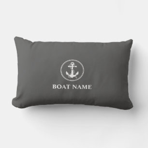 Din boat Namn Rope & Anchor Grått Lumbarkudde