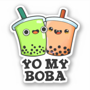 Din Boba Funny Boba Tea Pun Klistermärken