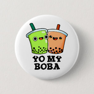 Din Boba Funny Boba Tea Pun Knapp