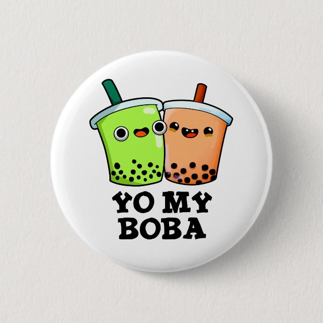 Din Boba Funny Boba Tea Pun Knapp (Framsida)