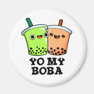 Din Boba Funny Boba Tea Pun Magnet