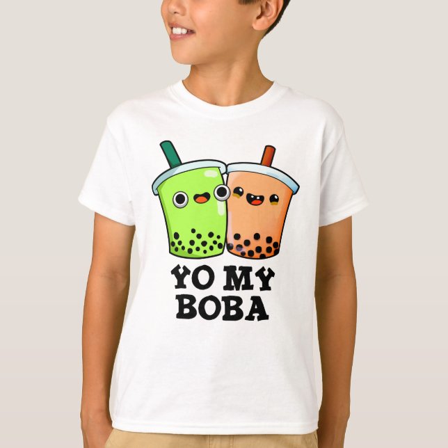 Din Boba Funny Boba Tea Pun T Shirt (Framsida)