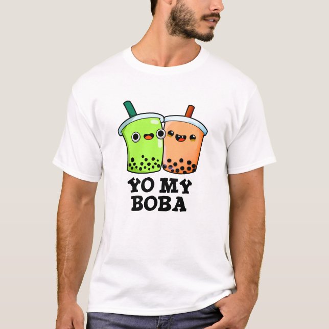 Din Boba Funny Boba Tea Pun T Shirt (Framsida)