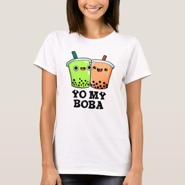 Din Boba Funny Boba Tea Pun T Shirt (Framsida)