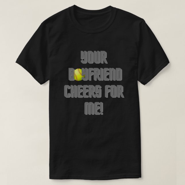 Din Boykompis Cheers mig på softball i Grått T Shirt (Design framsida)