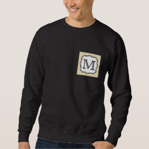 Din Brev. Anpassningsbar Monogram. Beige Polka Dot Långärmad Tröja