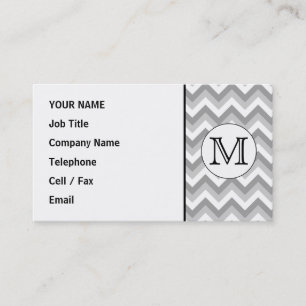 Din Brev. Grått Zigzag Mönster Monogram. Visitkort