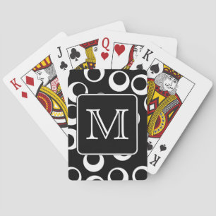 Din Brev. Svartvit Monogram. Roligt Mönster Spel Kort