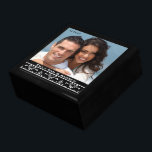 Din Bröllop- eller Förlovning-fotominnesgåva Minnesask<br><div class="desc">Anpassningsbar Designer-Smyckeskrin för bröllop Black Lacquer Personlig Designer eller Elegant för minneslåda Unik julklapp eller Valentines day-gåvor på årsdagen för Bröllop</div>