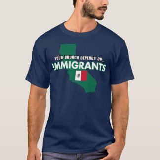 Din Brunch Beror På Invandrare Meico Flagga vinta T Shirt