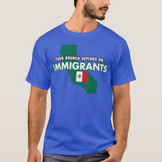 Din Brunch Beror På Invandrare Mexiko Flagga T Shirt