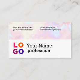 Din Business Logotyp Anpassningsbar Pastel Rainbow Visitkort