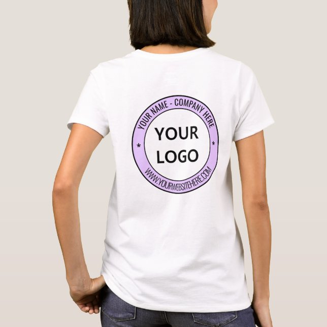 Din Business Logotyp Namn Info Promotional T-Shirt (Baksida)