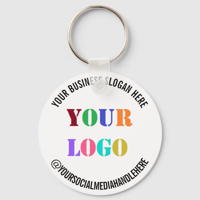 Din Business Logotyp Promotional Social Media Hand Nyckelring (Framsida)