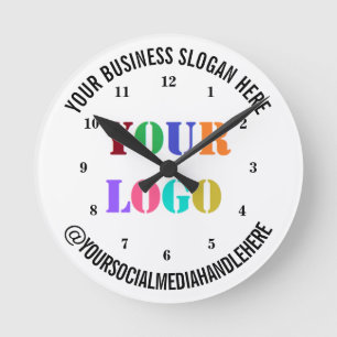 Din Business Logotyp Promotional Social Media Hand Rund Klocka