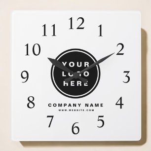 Din Business Logotyp Promotive Business Company Fyrkantig Klocka