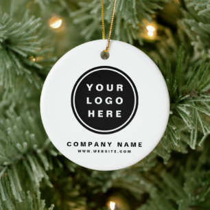 Din Business Logotyp Promotive Business Company Julgransprydnad Keramik