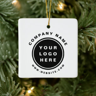 Din Business Logotyp Promotive Business Company Julgransprydnad Keramik