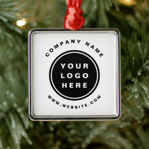 Din Business Logotyp Promotive Business Company Julgransprydnad Metall