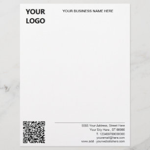 Din Business Logotyp QR-kod Namn Adress Letterhead Brevhuvud