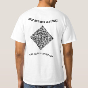 Din Business Namn Anpassningsbar Text QR-kod T-Shi T Shirt