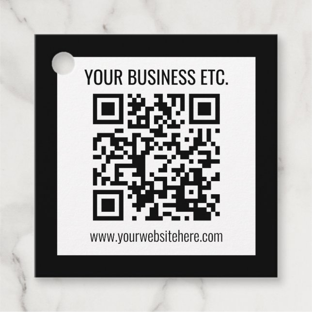 Din Business Namn och redigerbar QR-kod Gåvor Etiketter (Framsida)
