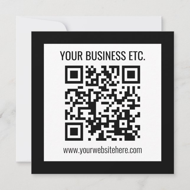 Din Business Namn och redigerbar QR-kod Inbjudningar (Framsida)