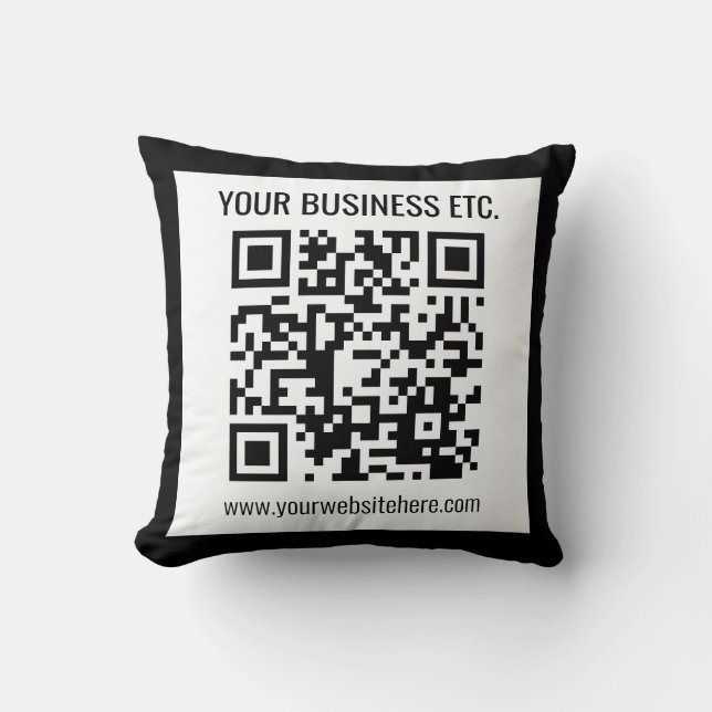 Din Business Namn och redigerbar QR-kod Kudde (Framsida)