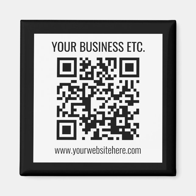 Din Business Namn och redigerbar QR-kod Magnet (Framsidan)