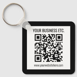 Din Business Namn och redigerbar QR-kod Nyckelring