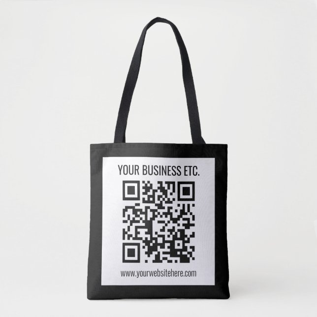 Din Business Namn och redigerbar QR-kod Tygkasse (Framsida)