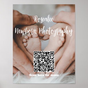 Din Business Namn-text med menyns QR-kodfoto Poster