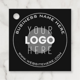 Din Business Namn, webbplats + uppladdad bild Gåvor Etiketter
